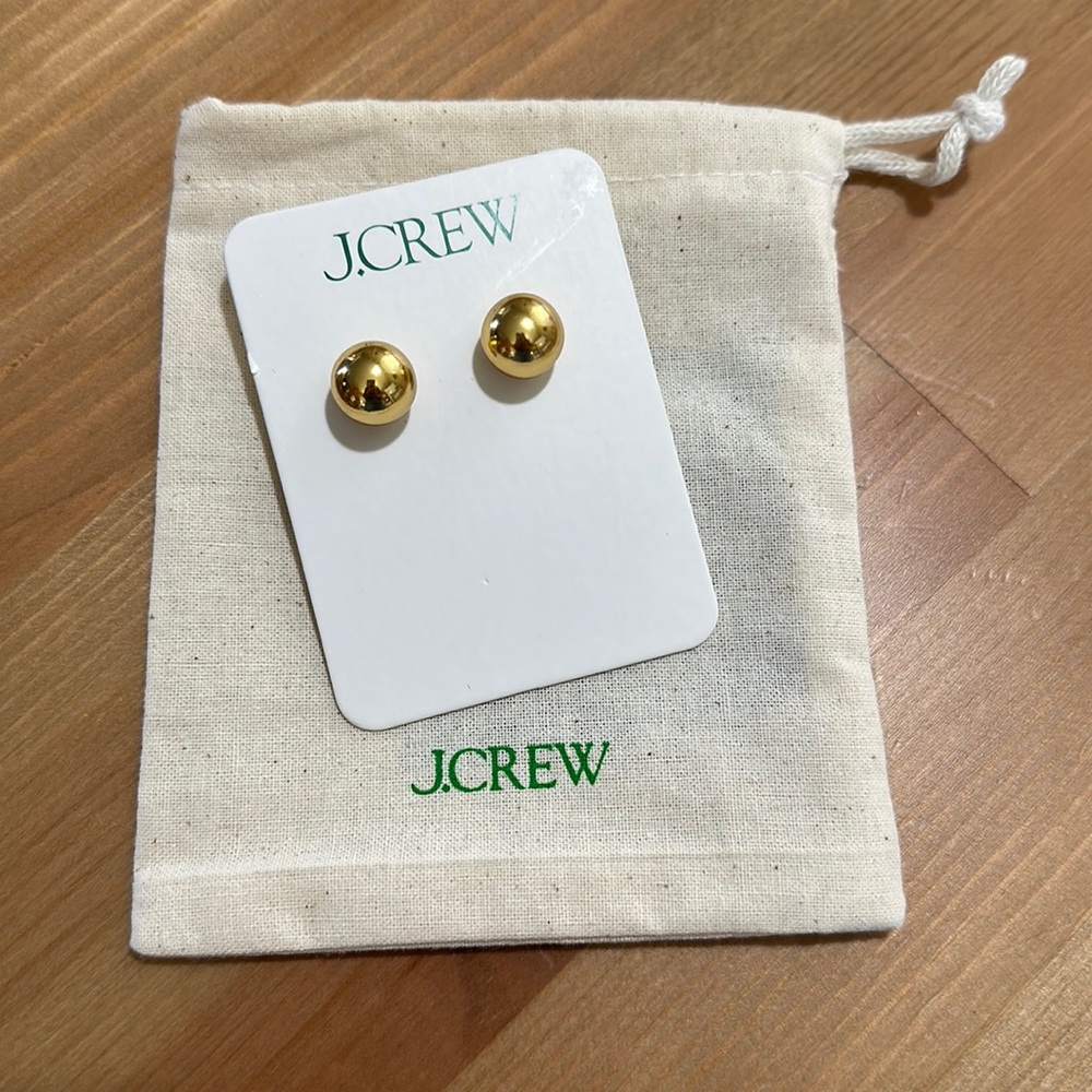 J. Crew Gold-Plated Ball Stud Earrinngs